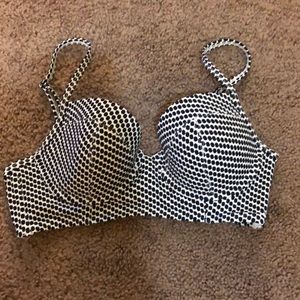 Black Polkadot Bikini Top